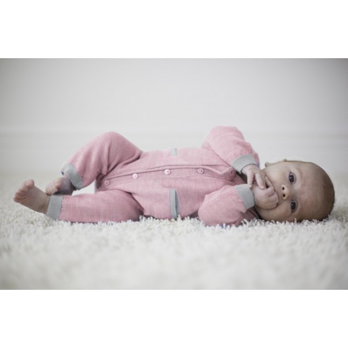 Cocooi Lightweight Merino Onesie Pink NB 3mths